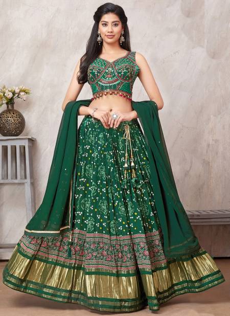 Green Colour Ishanvi Fancy Ethnic Wear New Latest Designer Crape Lehenga Choli Collection 12222